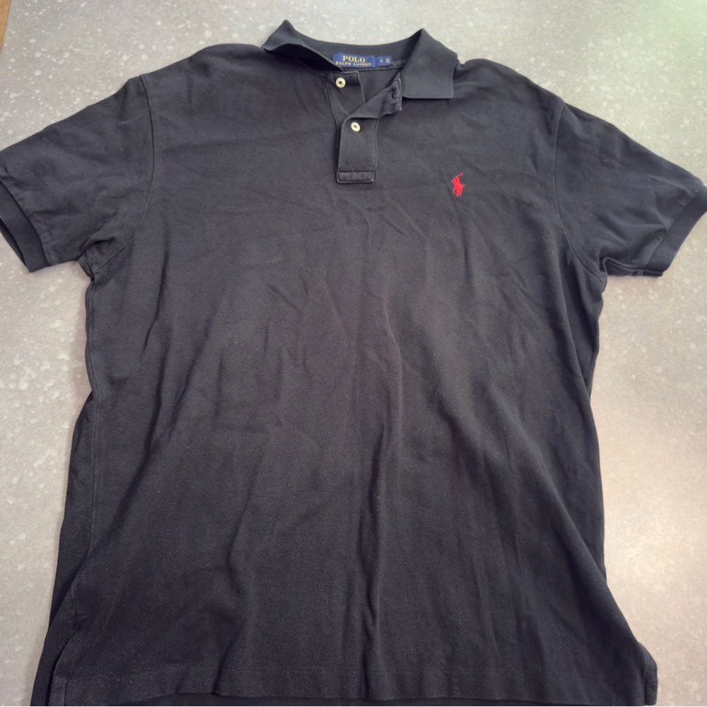Polo Ralph Lauren Classic Black Short Sleeve Polo Shirt - Size L - Picture 6 of 6